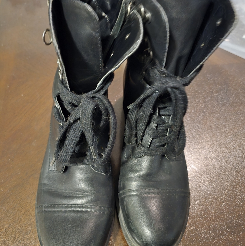 Marc Fisher Black Lace Up Boots